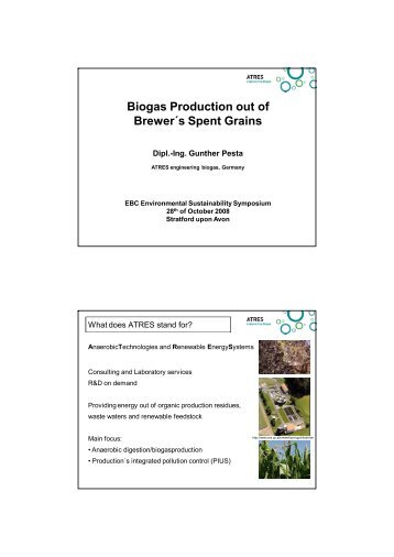 Biogas Production out of BrewerÂ´s Spent Grains - European Brewery ...