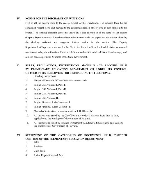 Mandatory Disclosures under RTI Act 2005 - Directorate of ...