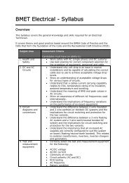 BMET Electrical - Syllabus - British Marine Federation