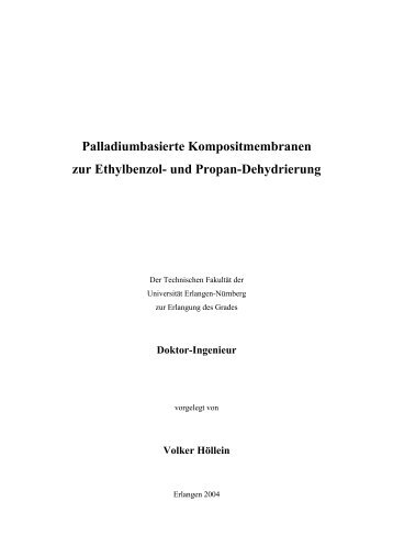 Palladiumbasierte Kompositmembranen zur Ethylbenzol- und ...