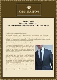 john haston, tailleur a domicile, le sur-mesure quand ... - Transversal