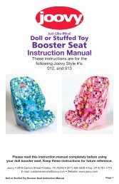 Doll Or Stuffed Toy Booster Seat Instruction - Joovy