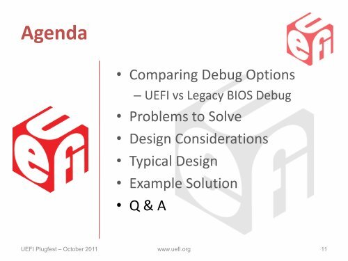 Debug Methodology Under UEFI