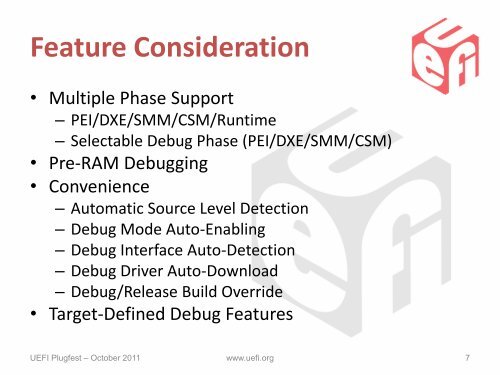 Debug Methodology Under UEFI