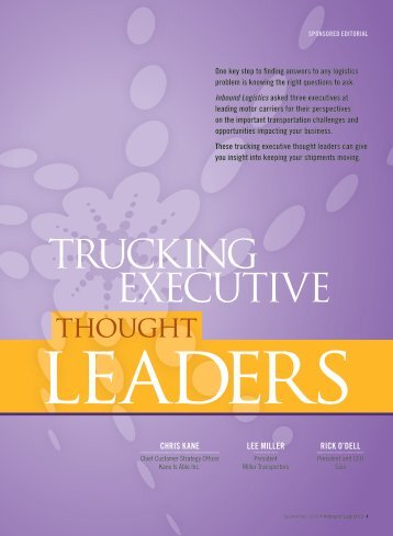 Trucking Executive Thought Leaders - Inbound Logistics