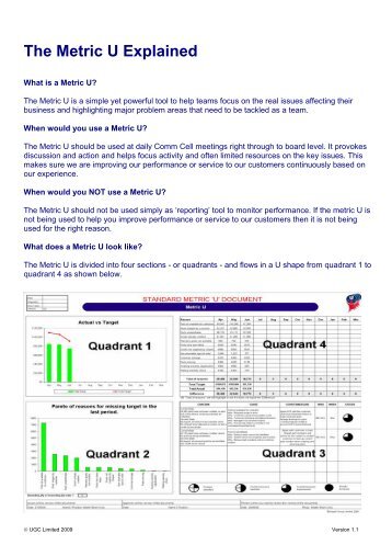 The Metric U explained - Unipart Logistics