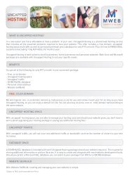 WHAT IS UNCAPPED HOSTING? BENEFITS FREE .CO.ZA ... - Mweb