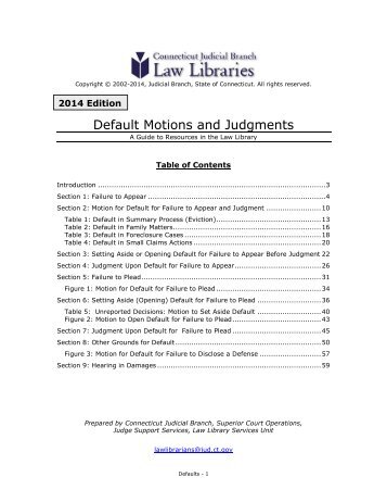 Default Motions and Judgments - Connecticut Judicial Branch