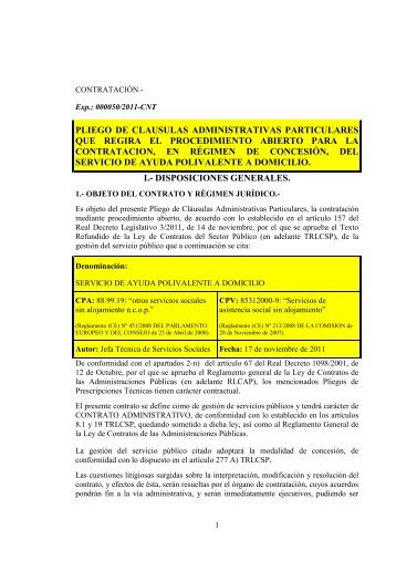 Pliegos administrativos Exp 000050/2011-CNT