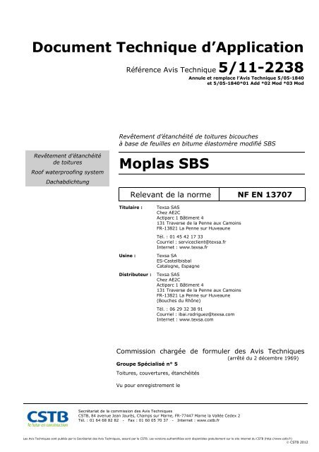 Moplas SBS - Texsa