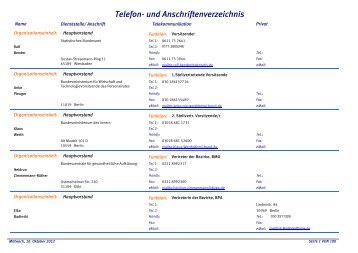 Telefon- und Anschriftenverzeichnis - beim Sozialwerk der Inneren ...