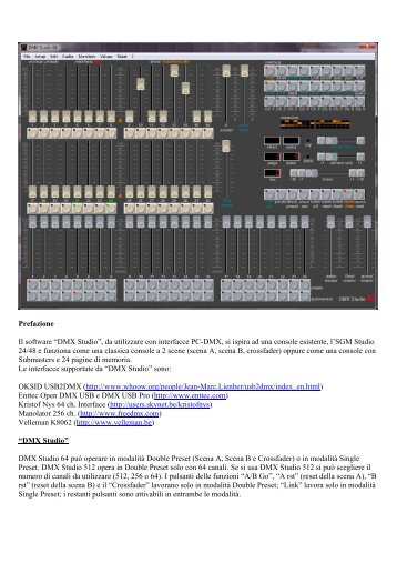 DOWNLOAD il manuale di DMX Studio 64