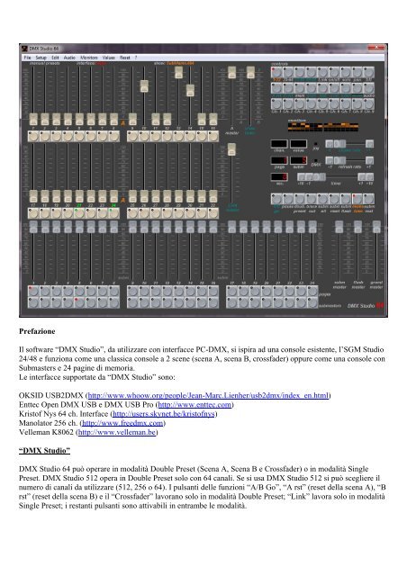 DOWNLOAD il manuale di DMX Studio 64