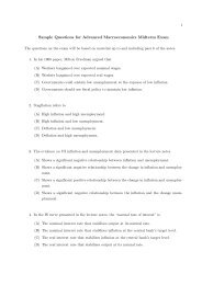 Sample Questions for Macro 2 Midterm Exam - Karl Whelan