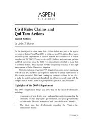 Civil False Claims and Qui Tam Actions - Aspen Publishers