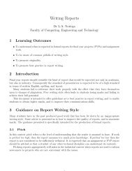 Report Writing - Faculty of Computing, Engineering and Sciences