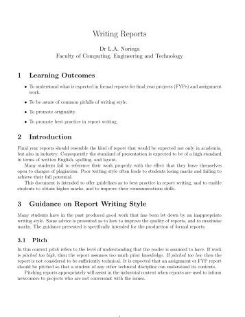 Technical report writing for chemical engineers