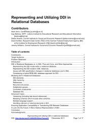 Representing and utilizing DDI in relational databases