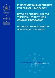 EUROPEAN TRAINING CHARTER FOR CLINICAL RADIOLOGY ...