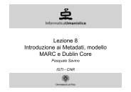 Lezione 8 Introduzione ai Metadati, modello MARC e ... - ISTI CNR