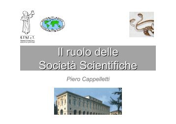 Il ruolo delle Società Scientifiche - Simel