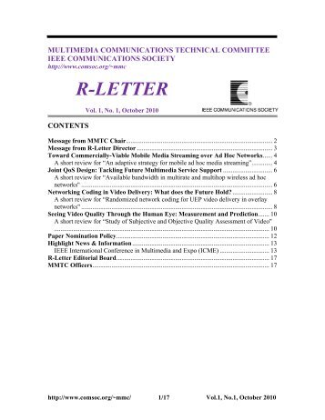R-LETTER - IEEE Communications Society
