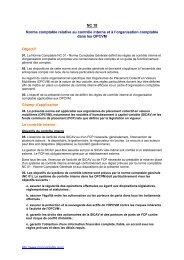 contrÃ´le interne et Ã  l'organisation comptable dans les OPCVM