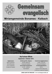 Miriamgemeinde Bonames - Kalbach - Miriamgemeinde Frankfurt