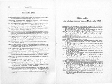 Totentafel 1951 Bibliographie der solothurnischen ...