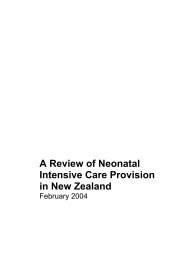 A Review of Neonatal Intensive Care Provision - Ministry of Health