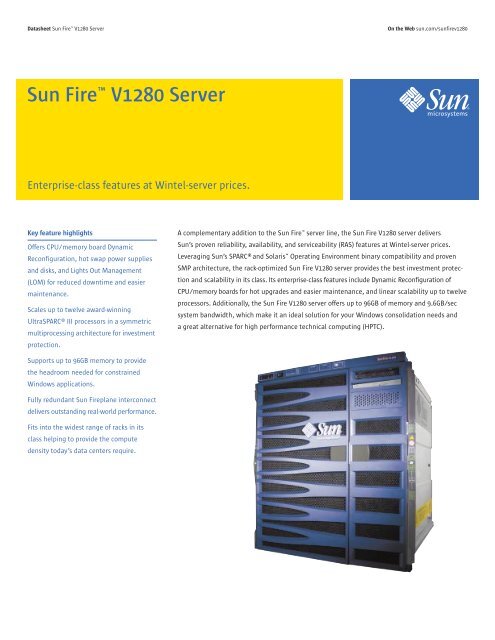 Sun Fire V1280 Server - Spectra