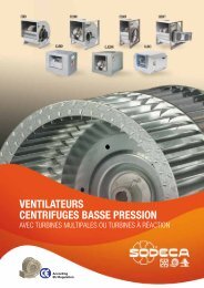 VENTILATEURS CENTRIFUGES BASSE PRESSION - Sodeca