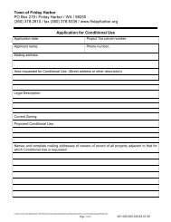 Conditional Use Application - Town of Friday Harbor