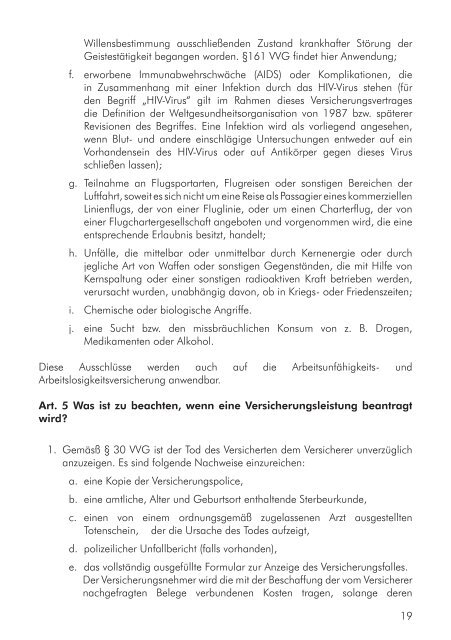 Allgemeine Versicherungsbedingungen Einkommensschutzbrief