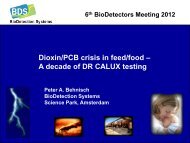 Dioxin/PCB crisis in feed/food - BioDetection Systems