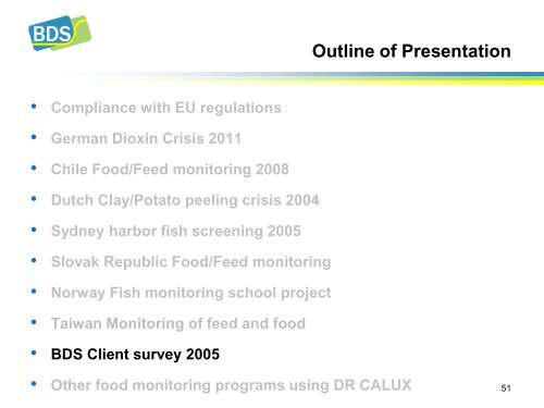 Dioxin/PCB crisis in feed/food - BioDetection Systems