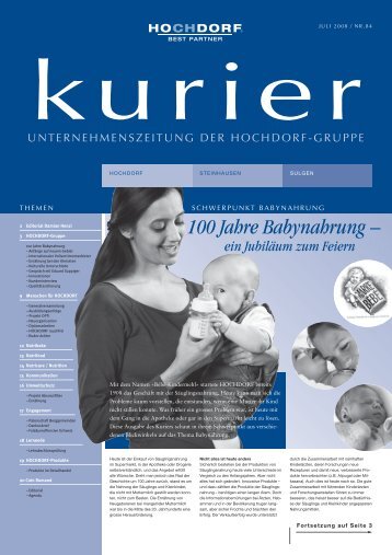 Kurier Nr. 84 - Juli 2008 - Hochdorf Nutritec AG