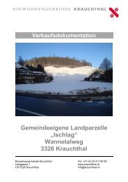 Verkaufsdokumentation Gemeindeeigene Landparzelle ... - Krauchthal