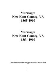 Marriages New Kent County, VA 1865-1910 - YouSeeMore