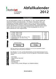 Abfallkalender 2012 - Gemeinde Rothrist