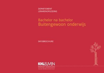 Buitengewoon onderwijs - Katholieke Hogeschool Leuven