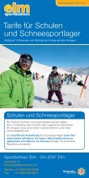 Tarife fÃ¼r Schulen und Schneesportlager - Sportbahnen Elm