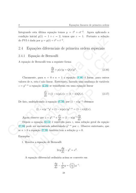 EquaÃ§Ãµes Diferenciais OrdinÃ¡rias (notas de aula) - Unesp