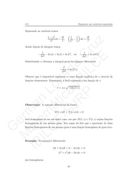 EquaÃ§Ãµes Diferenciais OrdinÃ¡rias (notas de aula) - Unesp