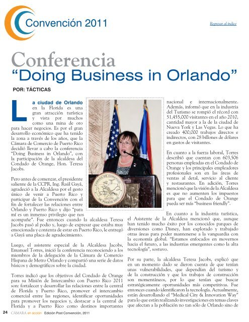 EdiciÃ³n Post ConvenciÃ³n, 2011 - CÃ¡mara de Comercio de Puerto Rico