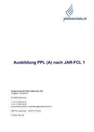 Ausbildung PPL (A) nach JAR-FCL 1 - Fliegerschule St. Gallen