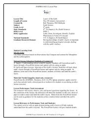 INSPIRE GK12 Lesson Plan 1 Lesson Title Layers of the Earth ...