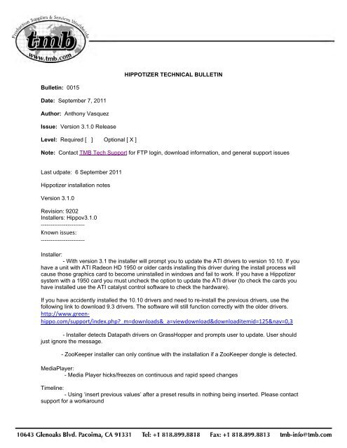 Hippo-Tech Bulletin-0015-3.1.0-Release.pdf - Tmb.com