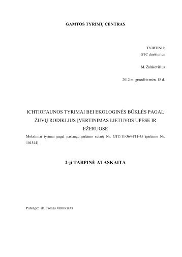 Ichtiofaunos tyrimai Lietuvos upėse ir ežeruose - Vanduo