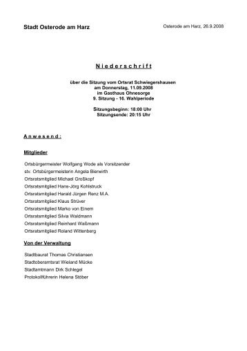 9. Sitzung 11.09.08 - SPD Schwiegershausen